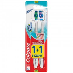 Зубная щетка, Colgate (Колгейт) 2 шт 360 суперчистота средней жесткости