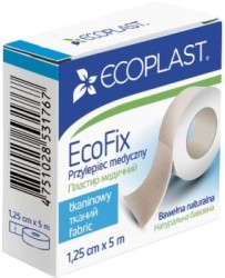 Пластырь медицинский фиксирующий Ecoplast Экофикс тканевый р. 1.25смх5м